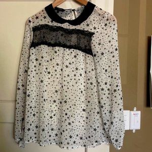 Theory Faux Collar Star Blouse